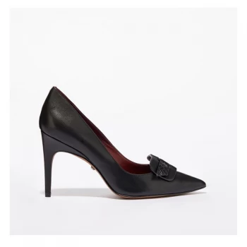 Image of Reiss Harriet Court Shoes - Black Calf
