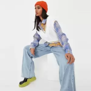 Image of Missguided Spliced Checked Shirt - Multi