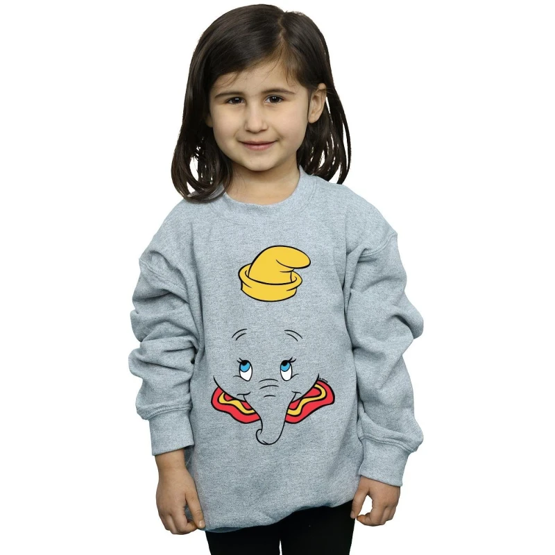 Image of Disney Dumbo Face Sweatshirt Grey female