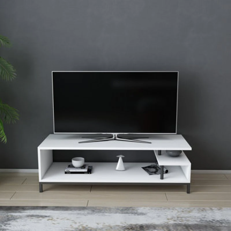Image of Decorotika Reilly TV Stand TV Unit For Tv's Up To 55" Black And White