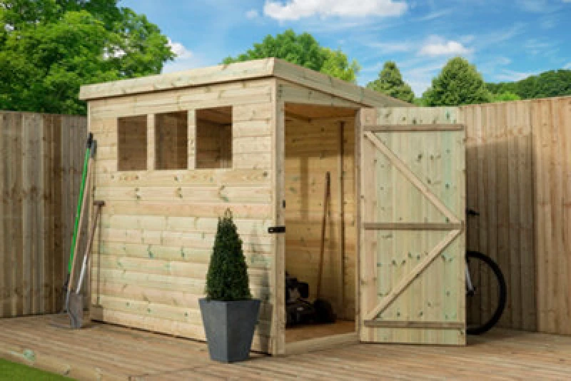 Image of Empire Sheds Empire 2500 Pent 7X6 Pressure Treated Tongue And Groove Wooden Garden Shed Door Right Side Panel (7' X 6' / 7ft X 6ft) (7X6)