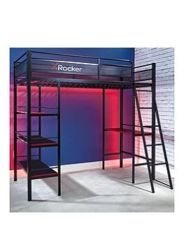 Image of X Rocker Fortress - Gaming High Sleeper Bed, Black