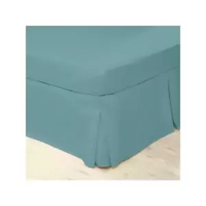 Image of Easycare Polycotton Percale 200 Thread Count Box Pleat Platform Valance, Teal, Single - Belledorm