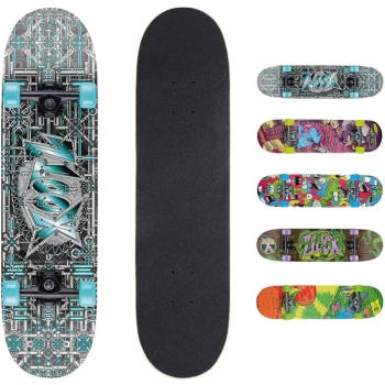 Image of Xootz Kids Complete Beginners Double Kick Trick Skateboard Maple Deck - 31 x 8" Industrial