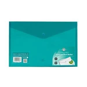 Image of Original Concord Stud Wallet File Vibrant Polypropylene Foolscap Green Pack of 5