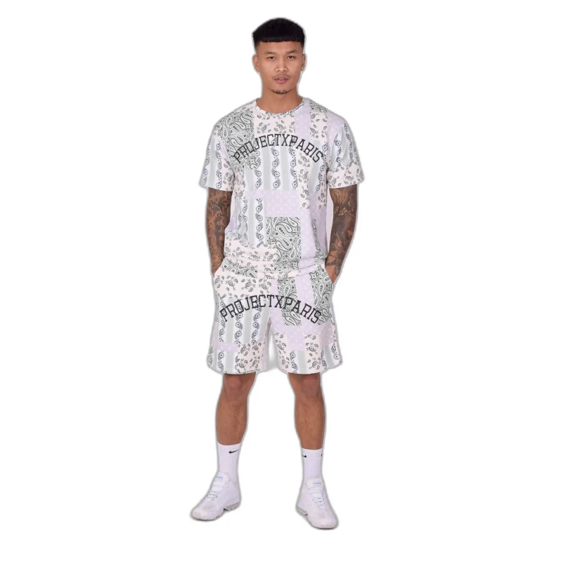 Image of Project X Paris Shorts with pattern Project X Paris Bandana Gris Male M