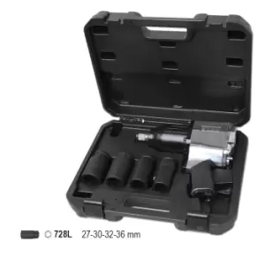 Image of Beta Tools 1928K4 3/4" Drive Reversible Air Impact Wrench + 4x Deep Socket Set