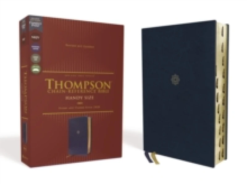 Image of NKJV, Thompson Chain-Reference Bible, Handy Size, Leathersoft, Navy, Red Letter, Thumb Indexed, Comfort Print Leather / fine binding