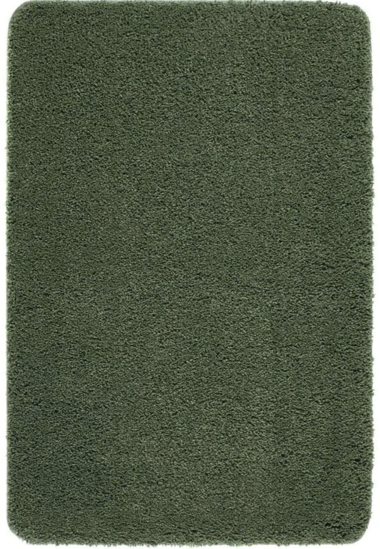 Image of THE RUGS Washable Shaggy Rug - Polypropylene 25mm Pile Non Slip Durable in Green Size: 100cm diameter Green Unisex 100cm diameter