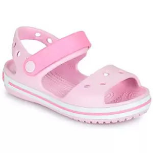 Image of Crocs CROCBAND SANDAL KIDS girls's Children's Sandals in Pink. Sizes available:11 kid,1 kid,3 kid,8 toddler,4 toddler,7 toddler,9 toddler,10 kid,2 kid