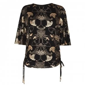 Image of Biba Ruched Side Top - Deco Print