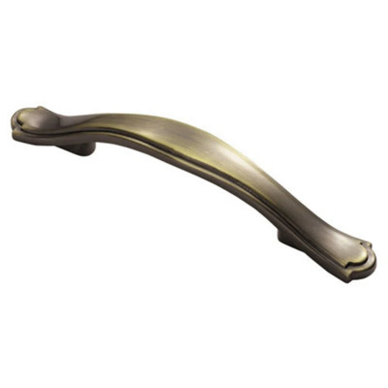 Image of Loops Stepped Edge Cupboard Bow Pull Handle 76mm Fixing Centres Burnished Brass Metallics unisex