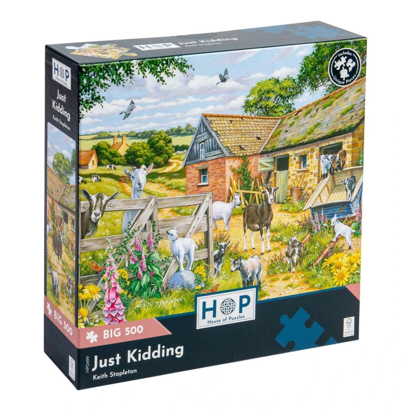 Image of The House Of Puzzles Just Kidding, BIG 500 Piece Jigsaw Puzzle Multi unisex