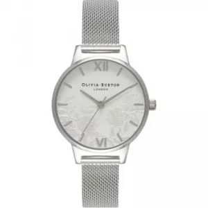 Image of Lace Detail Silver Mesh Watch