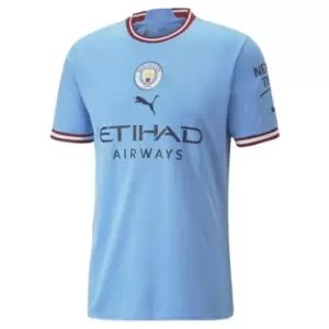 Image of Puma Manchester City FC Home Shirt 2022 2023 Mens - Blue