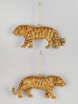 Image of Gisela Graham Set Of 2 Wild Animal Tree Decorations