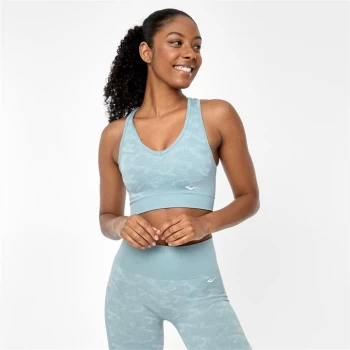 Image of Everlast Seamless Camo V Neck Sports Bra - Dusk Green