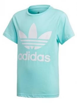Image of Adidas Originals Childrens Trefoil Tee - Blue White