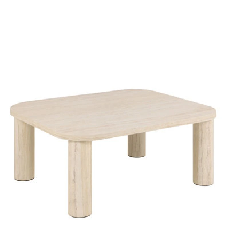 Image of Furniture To Go Solano Square Coffee Table In Light Travertine 60 X 60 Cm
