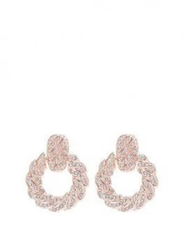 Image of Mood Rose Gold Plated Pink Pave Door Knocker Earrings