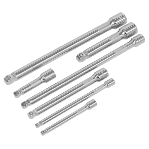 Image of Sealey AK770 Wobble/Rigid Extension Bar Set 7pc 1/4, 3/8 & 1/2Sq Drive