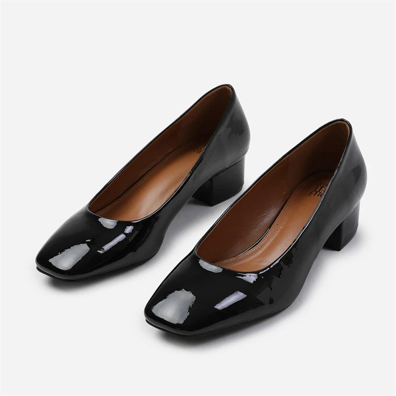Image of Where's That From 'Seattle' Low Block Heel With Square Toe True Black