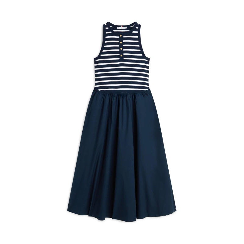 Image of Tommy Hilfiger Tommy Poplin Dress Ld63 Dark Night/Ecru female 8 (XS)