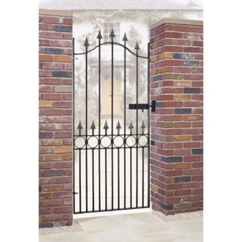 Image of Burbage Iron Craft Balmoral Premium Range Spear Top Tall Single Gate - Solid Steel - Fits Gap Of 1067mm X 1905mm High - Primed