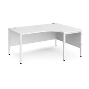 Image of Office Desk Right Hand Corner Desk 1600mm White Top With White Frame 1200mm Depth Maestro 25 MB16ERWHWH