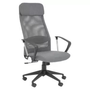 Image of Premier Housewares Brent Mesh And Fabric Home Office Chair, Grey