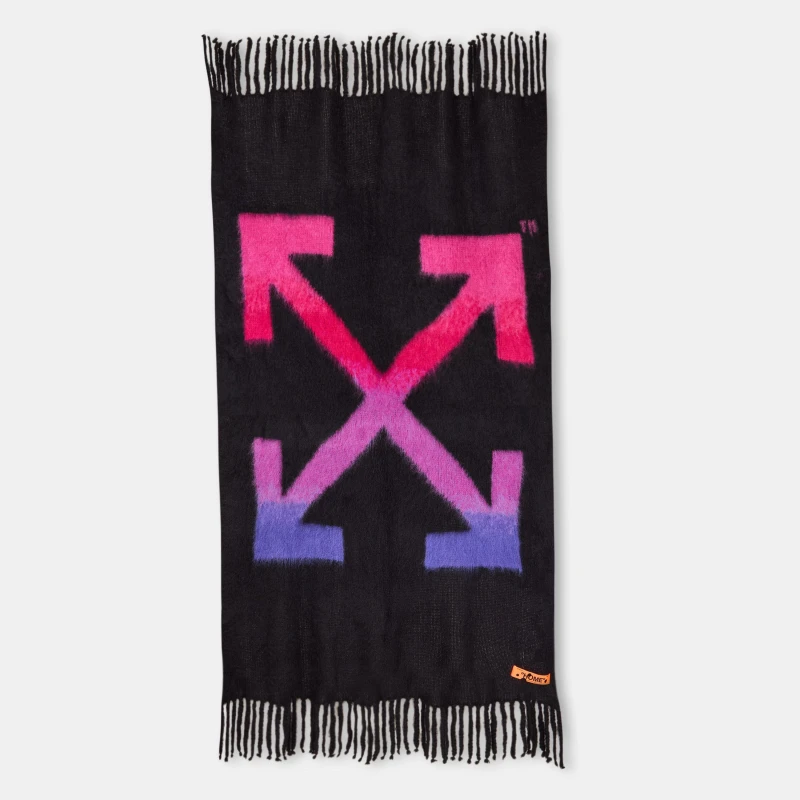 Image of Off White Blanket Black/Fuchsia unisex One Size