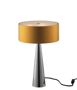 Image of HEMINGUAY 3 Light Cylindrical Table Lamp Gold, Aluminum Lampshade And Glass Diffuser 25x40cm