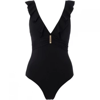 Image of Biba Taylor Frill Swimsuit - Black