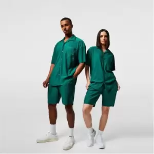 Image of Mennace Plisse Drawstring Waist Shorts - Green