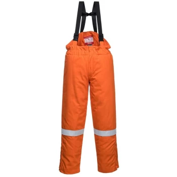 Image of Portwest - FR58ORRL - sz L FR Anti-Static Winter Salopettes - Orange