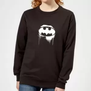 Image of Justice League Graffiti Batman Womens Sweatshirt - Black - L - Black