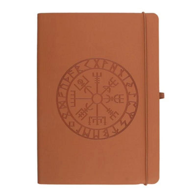Image of Something Different Something Different Viking Compass Faux Leather A5 Notebook & Pen in Brown Brown One Size Unisex 5063852075676