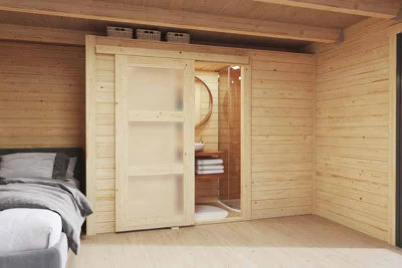 Image of Lasita Maja Internal Room Kit M-Log Cabin, Wooden Garden Room, Timber Summerhouse, Home Office - H205 Cm