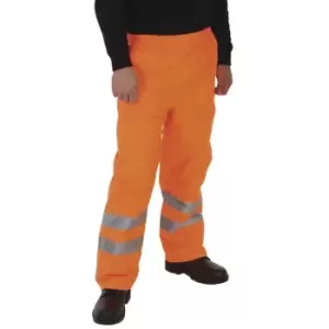 Image of Grafters Unisex Safety Hi-Visibility Waterproof Over Trousers (2XL) (Orange)