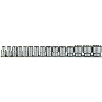 Image of Teng Tools - M1215MM 15 Piece 1/2' Drive 12 Point Regular Metric Socket Clip Rail