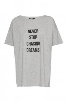 Image of French Connection Never Stop Chasing Dreams T Shirt Grey