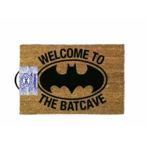 Image of Batman Welcome To The Batcave Door Mat (One Size) (Black/Light Brown)