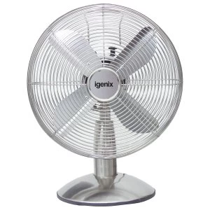 Image of Igenix 12" Desk Fan Chrome