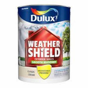 Image of Dulux Weathershield All Weather Protection Classic Cream Smooth Masonry Paint 5L