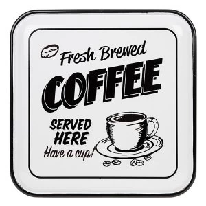 Image of Vintage Enamel Plaque Square Coffee