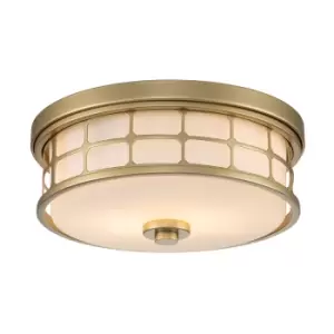 Image of Quoizel Guardian Cylindrical Ceiling Light Painted Natural Brass, IP44