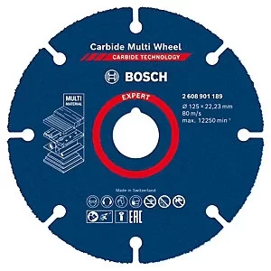 Image of Bosch 2608901189 Expert Carbide Multi Material Cutting Disc 125 x 1 x 22.23mm