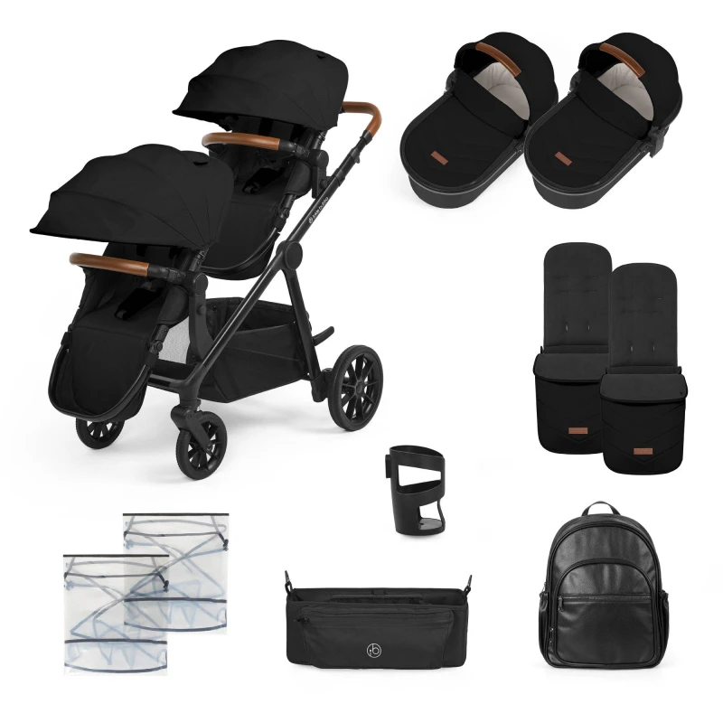 Image of Ickle Bubba Virgo Twin 12 Piece Pram Travel Systems One Black 70788491055