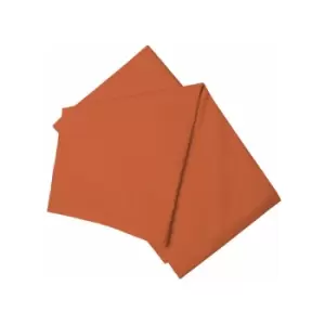 Image of Easycare Polycotton Percale 200 Thread Count Flat Sheet, Terracotta, King/Super King - Belledorm