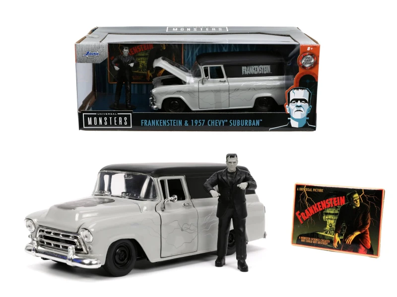 Image of Jada Frankenstein Figure and 1957 Chevy Suburban 1:24 Jada 253255032 Multi unisex